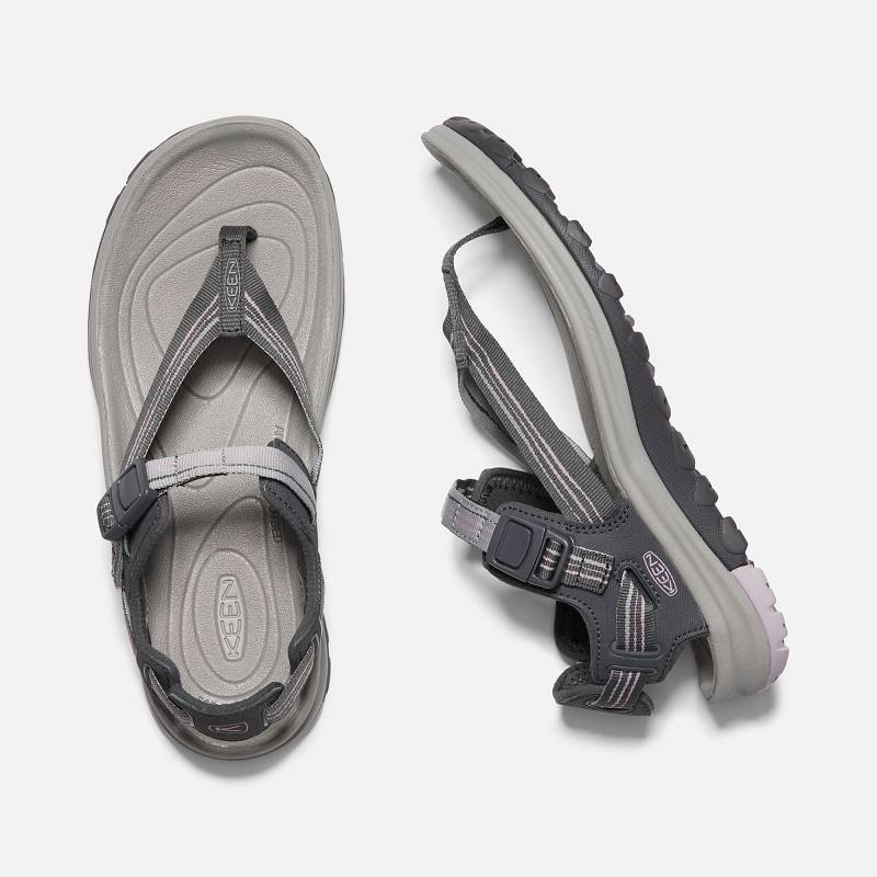 Keen Terradora II Toe Post Trekkingsandalen Damen DE-27654 Dark Grey/Dawn Pink - Keen Damenschuhe Gr